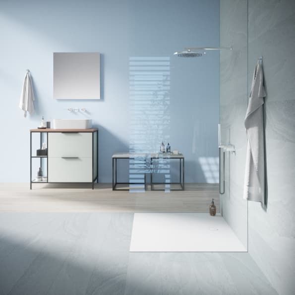 Walk-in Dusche frei im Raum