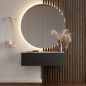 Preview: Flur Möbel Garderobe 1x Hängeschrank 100 cm gold eiche / anthrazit mit Nova Spiegel 100 cm