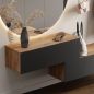Preview: Flur Möbel Garderobe 2x Hängeschrank gold eiche / anthrazit