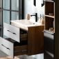 Preview: Badmöbel Set LUX 3-teilig 70 cm gold eiche / anthrazit mit