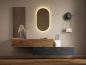 Preview: Flurgarderobe 2x 160 cm mit Wandpaneele und Spiegel mit LED-Beleuchtung gold eiche / schwarz charcoal - gold eiche