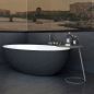 Preview: Freistehende Design Badewanne LEO Mineralguss - schwarz