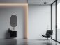 Preview: Ovaler Spiegel mit Alu-Rahmen schwarz und LED