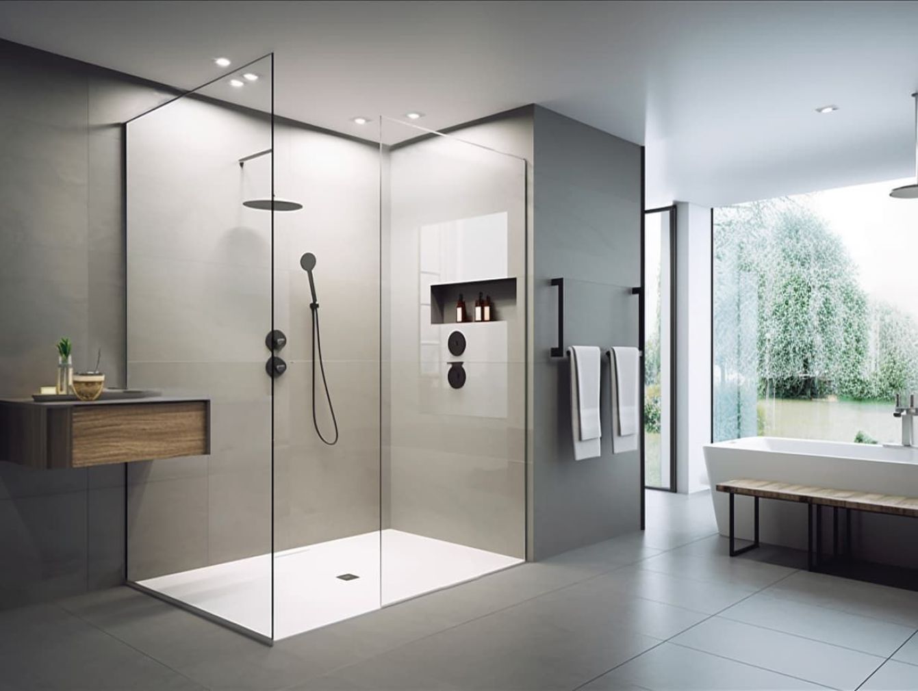 Duschwand - Dusche - 10 mm ESG Glas - KlarglasDetail 1