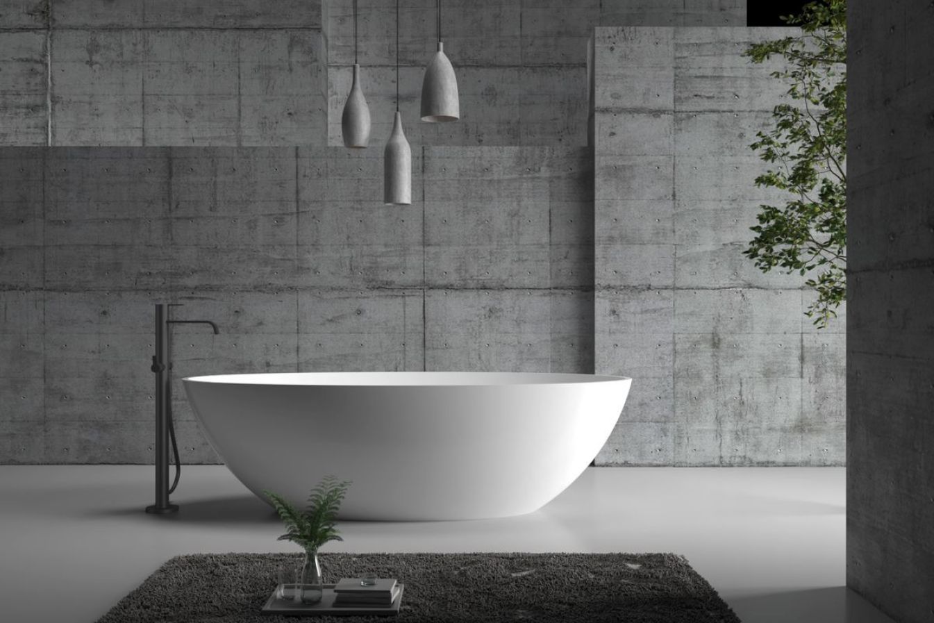 Freistehende Badewanne Matt STONE