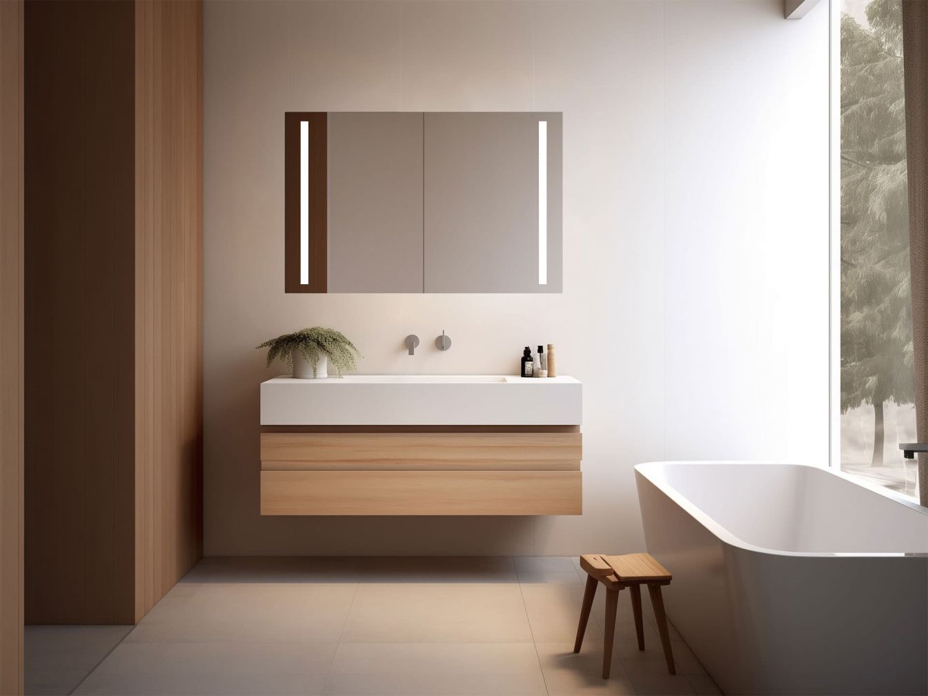 Premium Badezimmerspiegelschrank JOETEM aus Aluminium