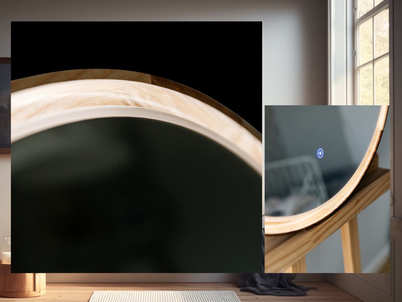 Runder Spiegel Solar Eclipse mit LED-Beleuchtung