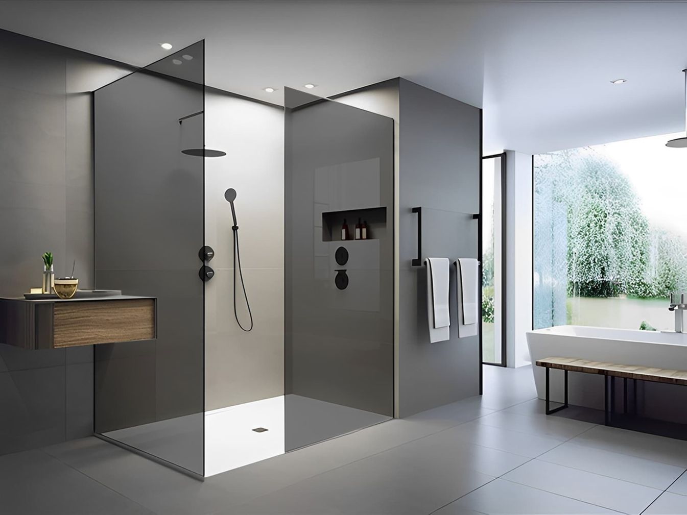 Duschwand - Dusche - 10 mm ESG Glas - KlarglasDetail 1