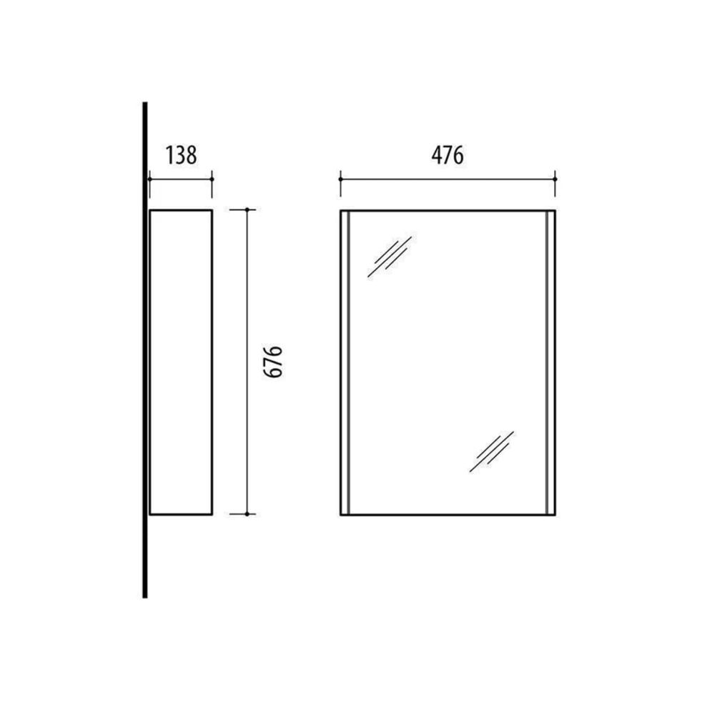 Spiegelschrank 40cm (Grau matt)