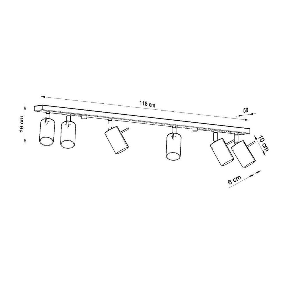 Deckenleuchte RING 6L grau