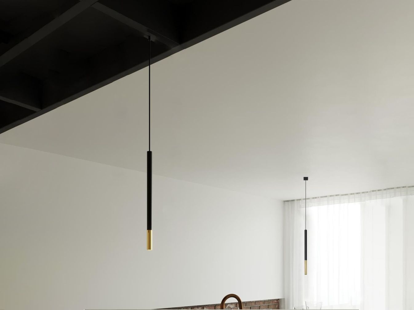 Hängeleuchte MOZAICA 1 schwarz/gold