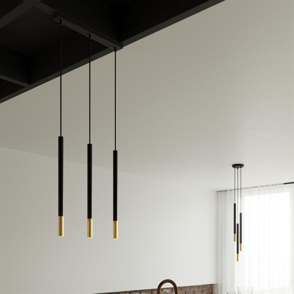 Hängeleuchte MOZAICA 3L schwarz/gold