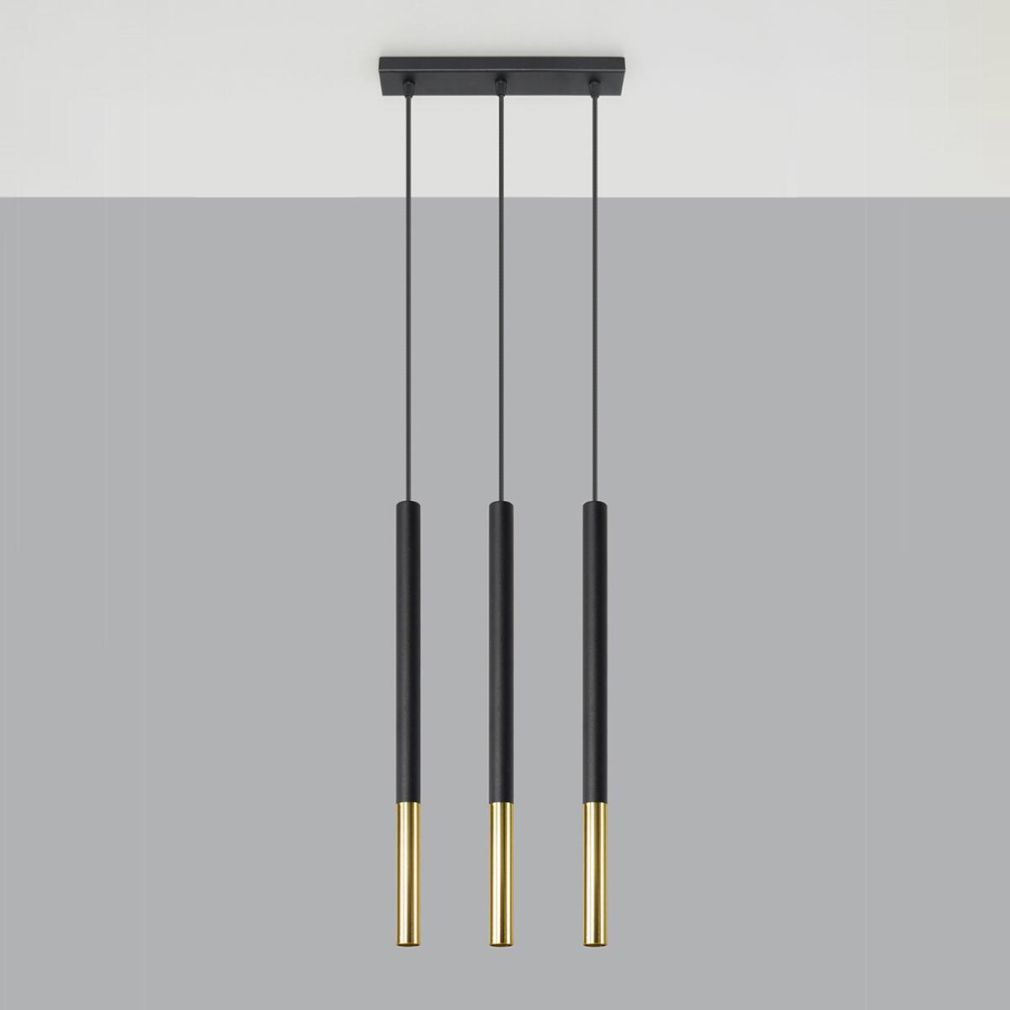 Hängeleuchte MOZAICA 3L schwarz/gold