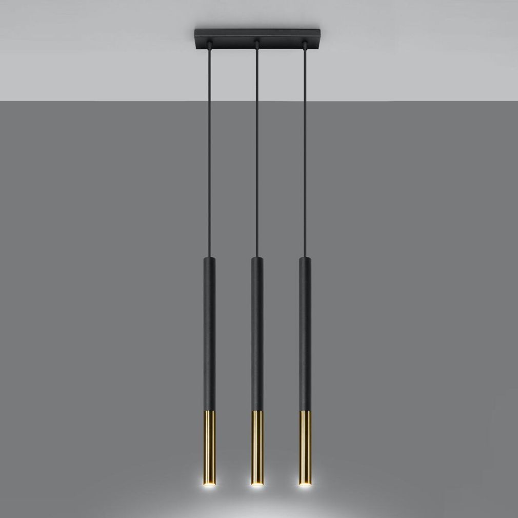 Hängeleuchte MOZAICA 3L schwarz/gold