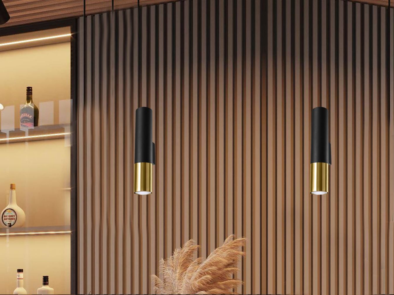 Wandleuchte LOOPEZ schwarz/gold