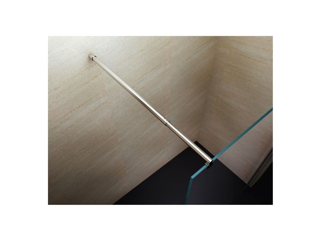 Duschwand - Dusche - 10 mm ESG Glas - Klarglas Stange