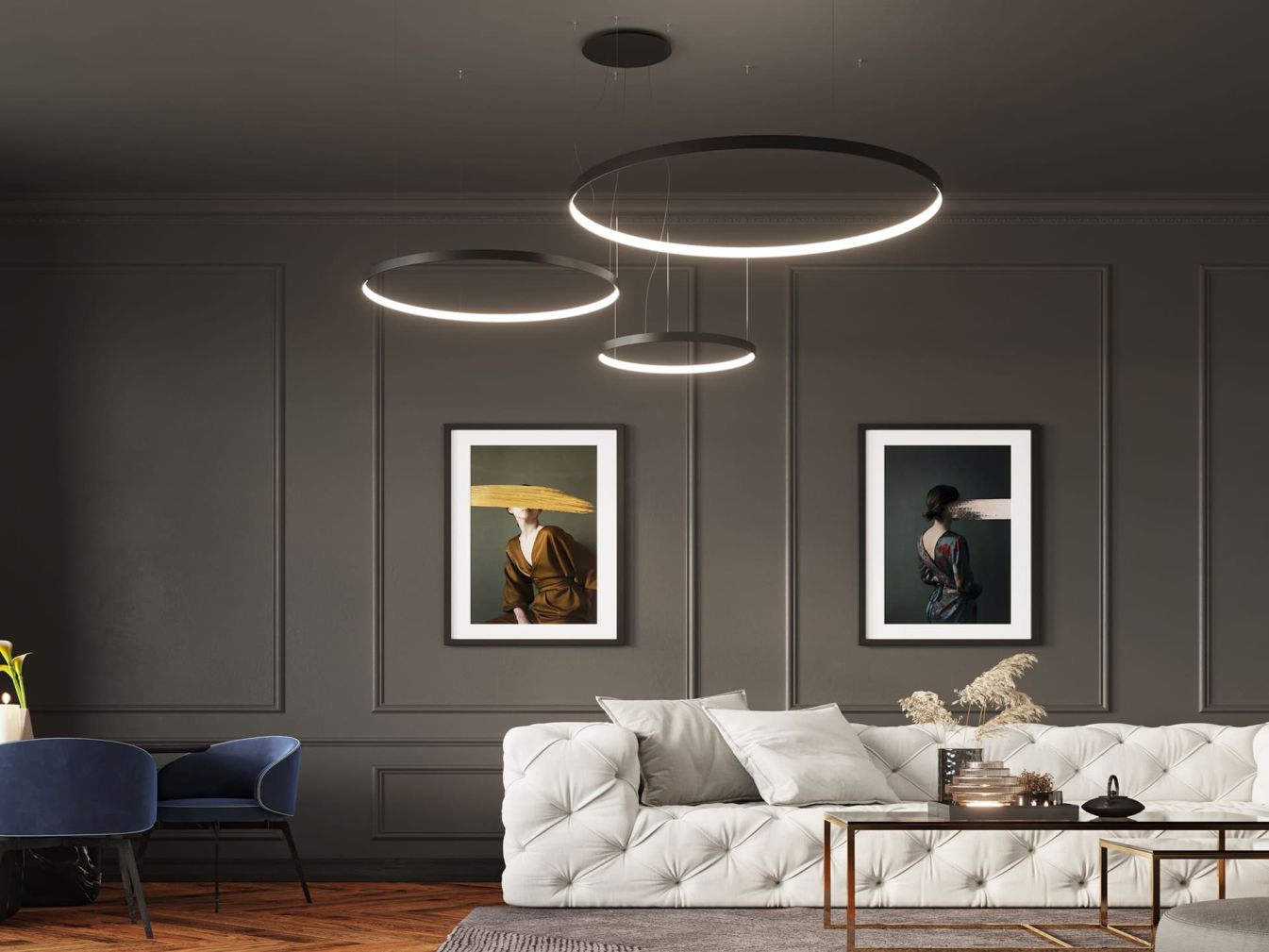 Kronleuchter RIO 110 schwarz 3000K