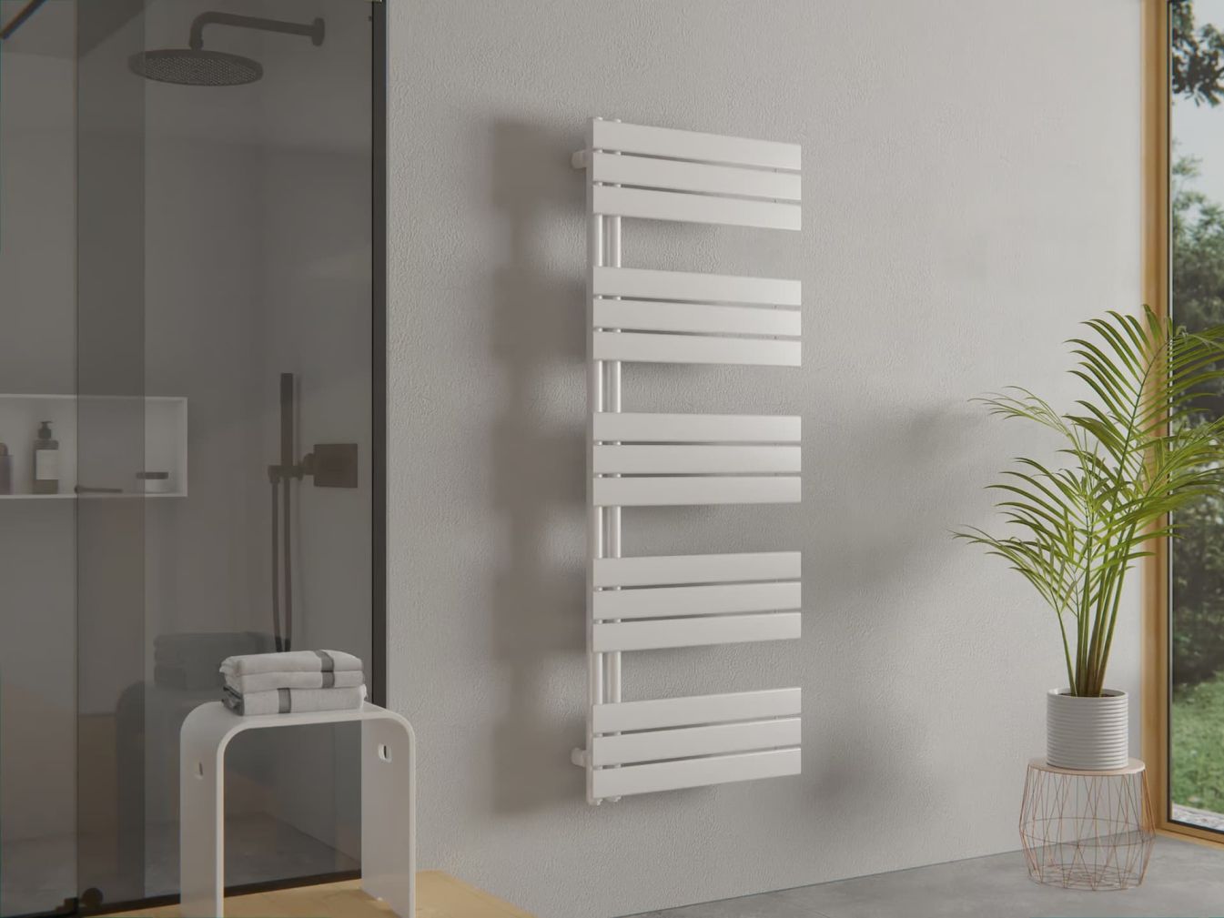 Design Badheizkörper Handtuchwärmer D16W in Weiss