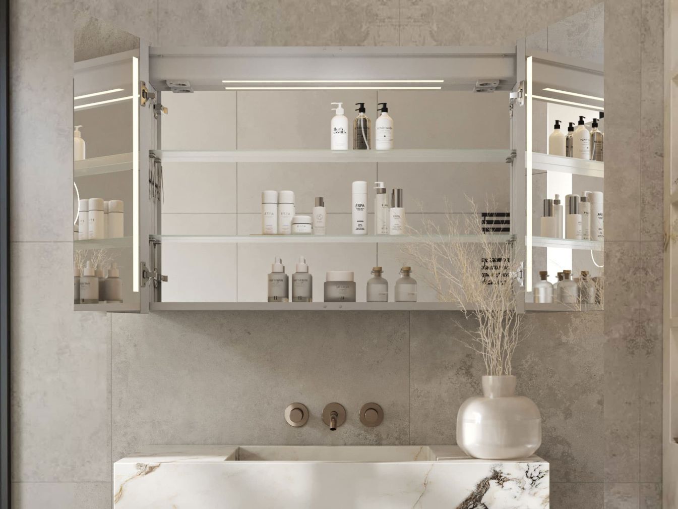 Badezimmerspiegelschrank aus Aluminium Joetem