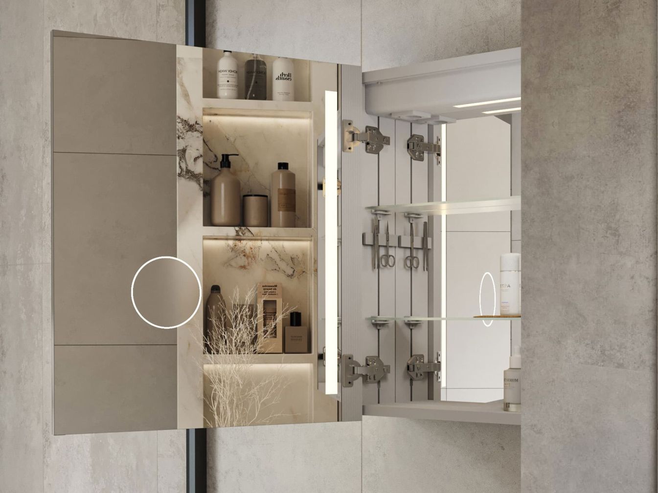 Badezimmerspiegelschrank aus Aluminium Joetem