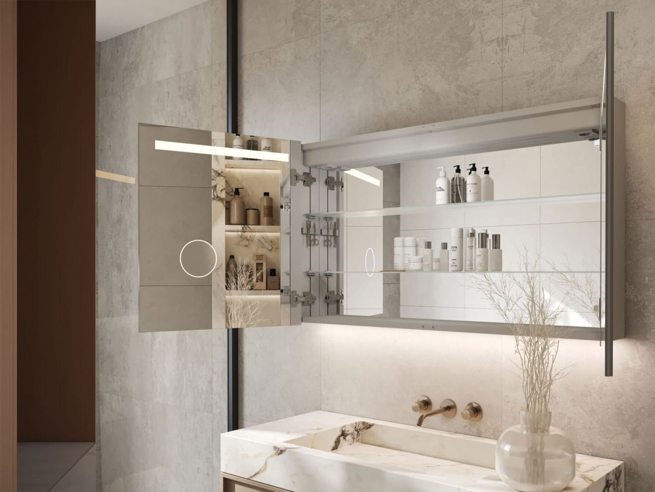 Badezimmerspiegelschrank aus Aluminium Joetem