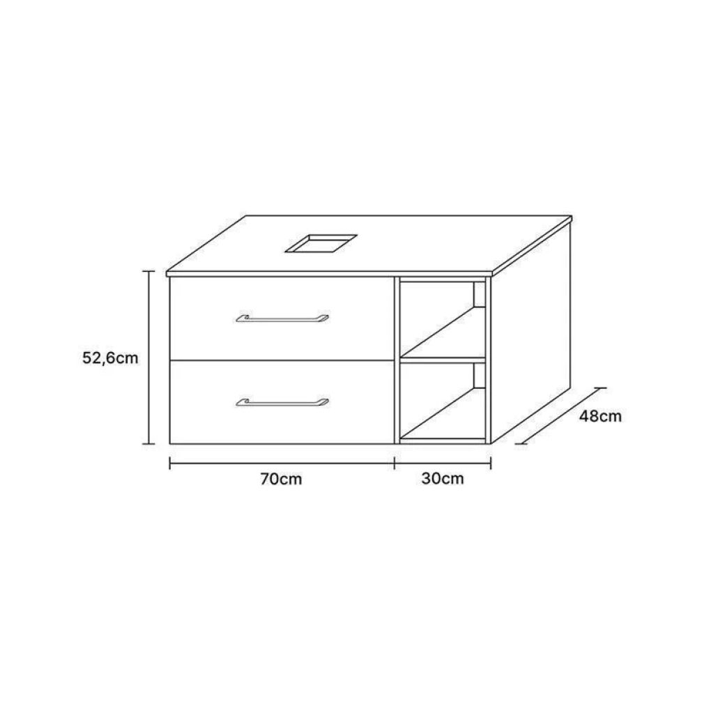 Badmöbelset LUX 100 cm mit Aufsatzwaschbecken und Hochschrank