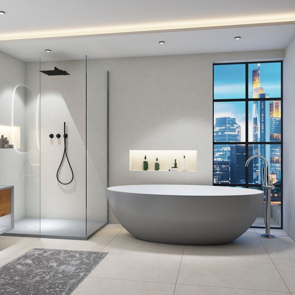 Frei stehende Badewanne Relax Grau