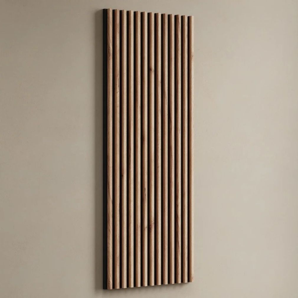 Flurgarderobe 2x 160 cm mit Wandpaneele und Spiegel mit LED-Beleuchtung gold eiche / schwarz charcoal - gold eiche