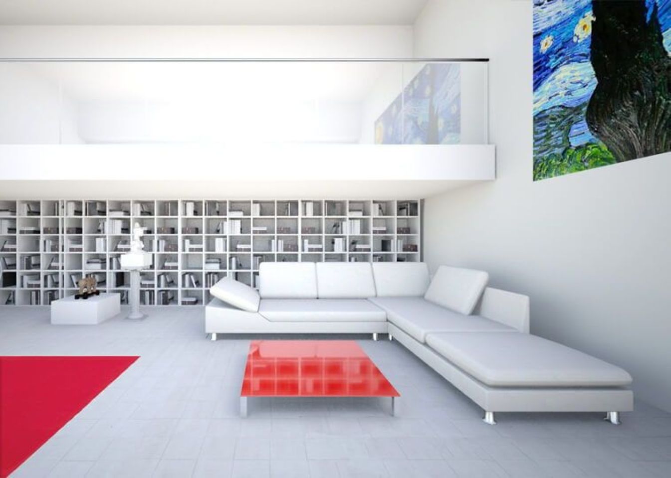Glastischplatte Luminous Red
