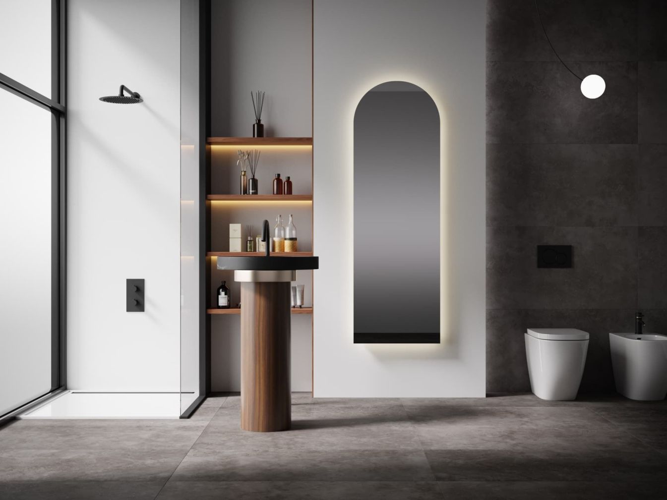 Bogenspiegel nach Maß mit LED