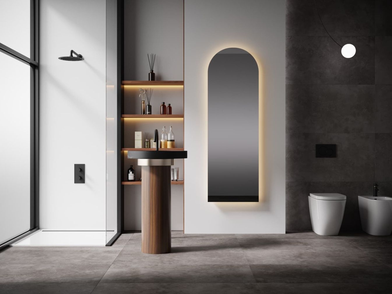Bogenspiegel nach Maß mit LED