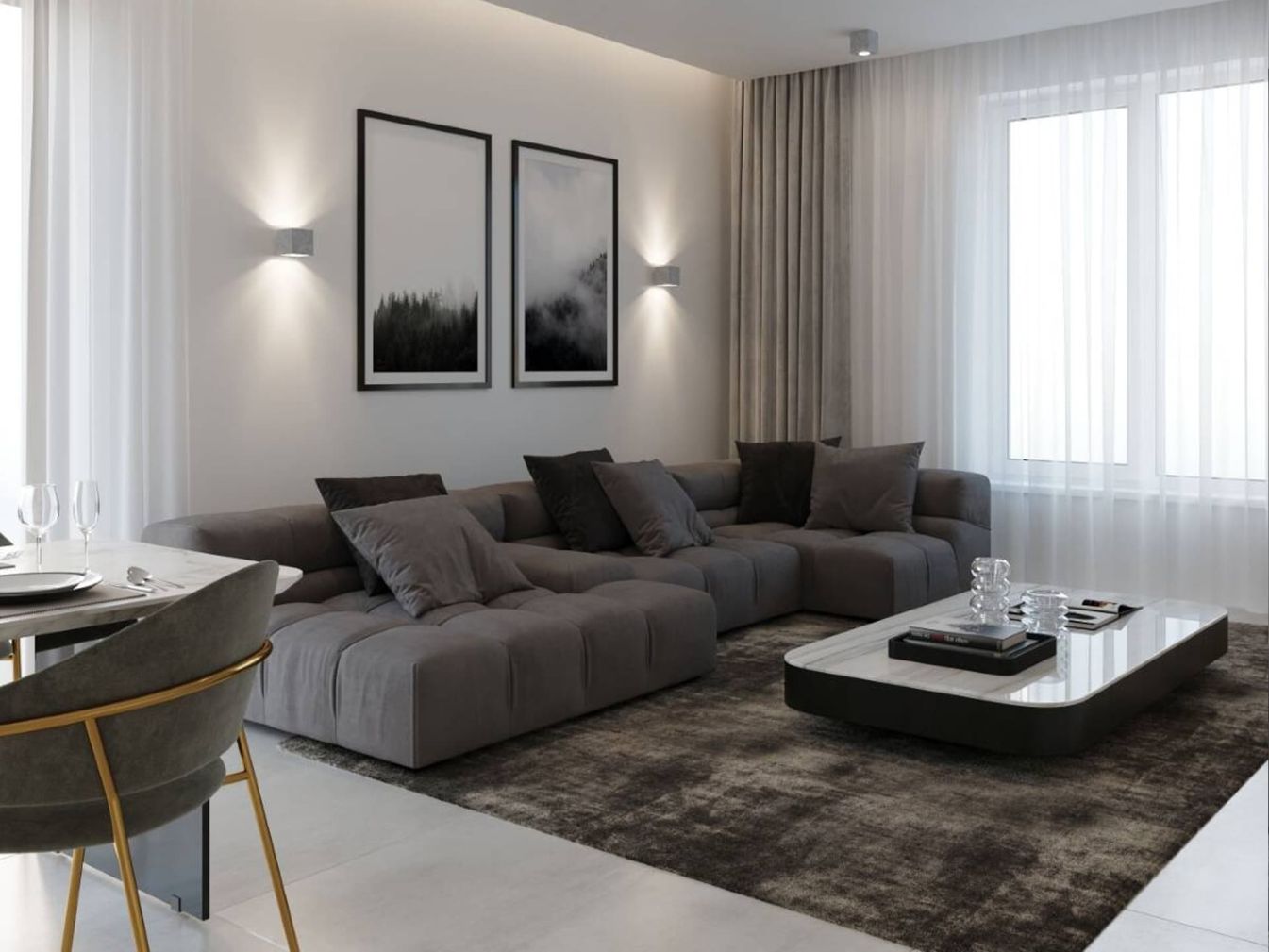 Wandleuchte QUAD Beton