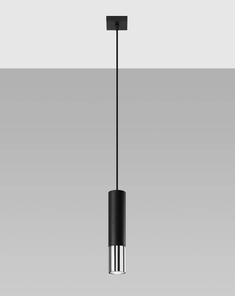 Hängeleuchte LOOPEZ 1 schwarz/chrome