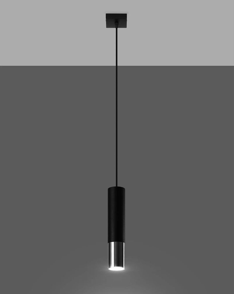Hängeleuchte LOOPEZ 1 schwarz/chrome