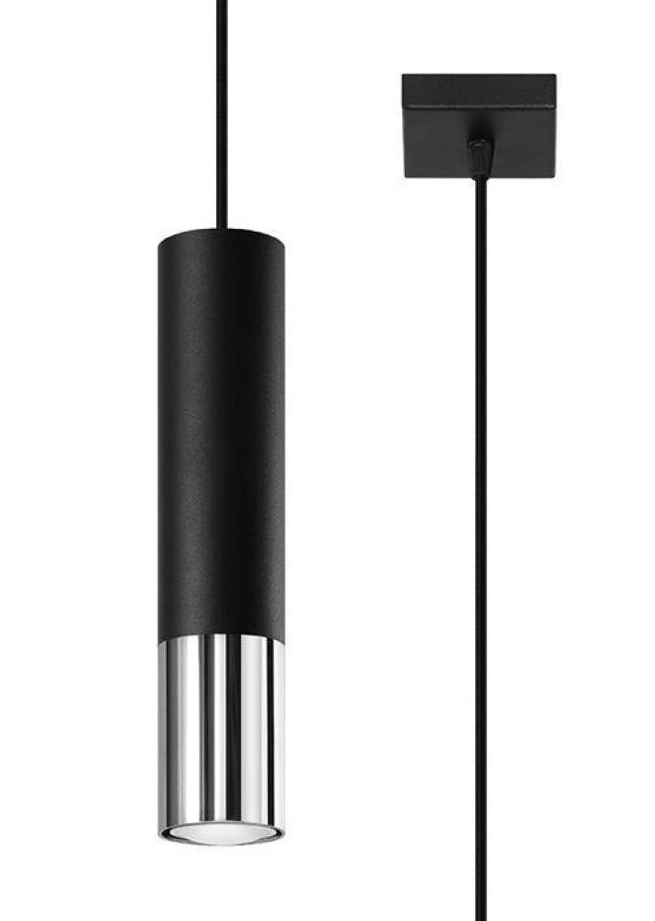 Hängeleuchte LOOPEZ 1 schwarz/chrome