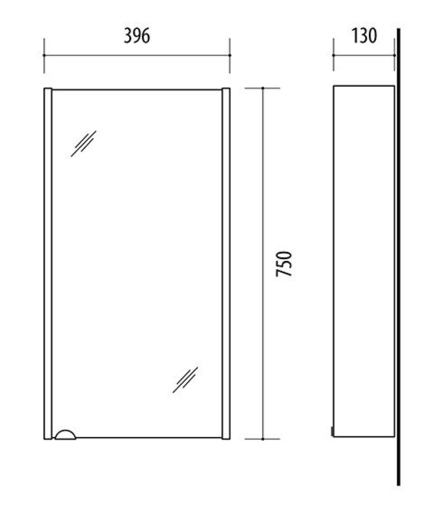 Spiegelschrank 40 cm (Antrazit)
