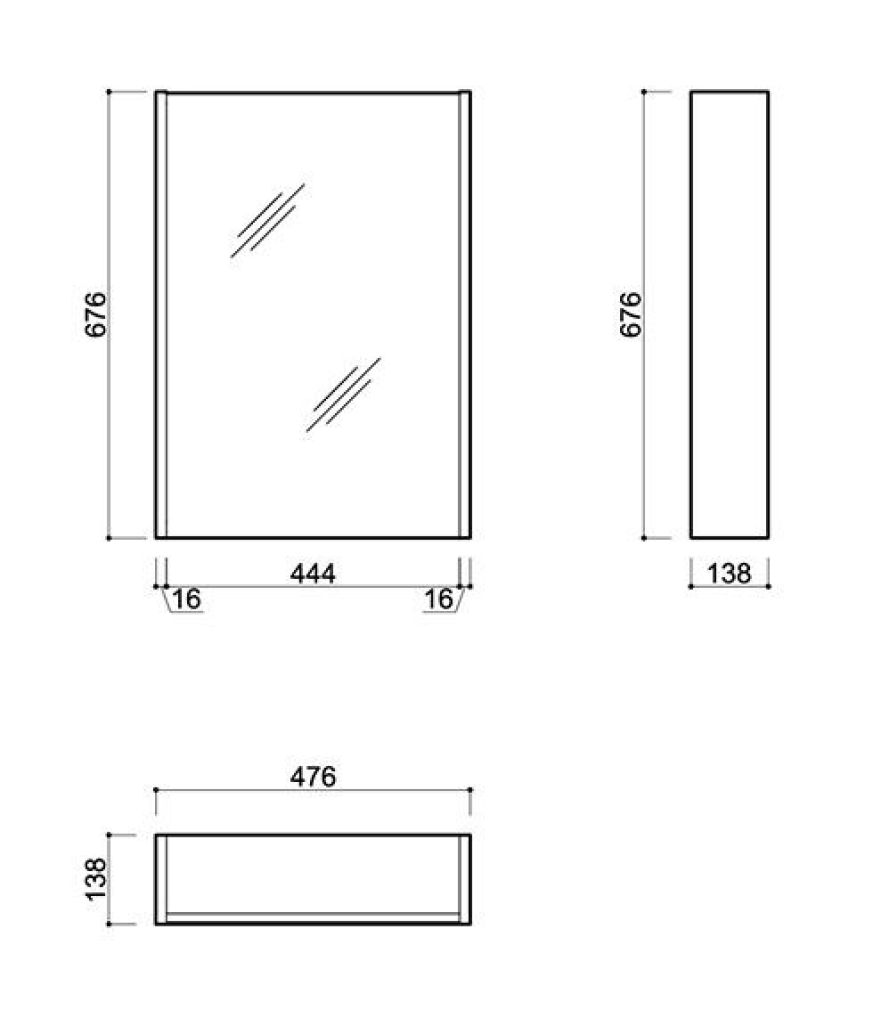 Spiegelschrank 50 cm (Antrazit)