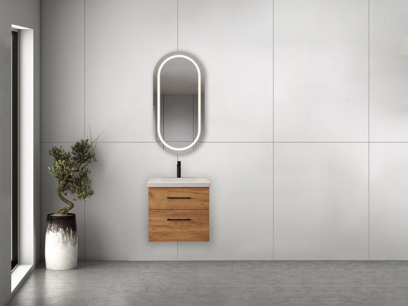 Waschtischunterschrank 63cm (Gold Eiche)